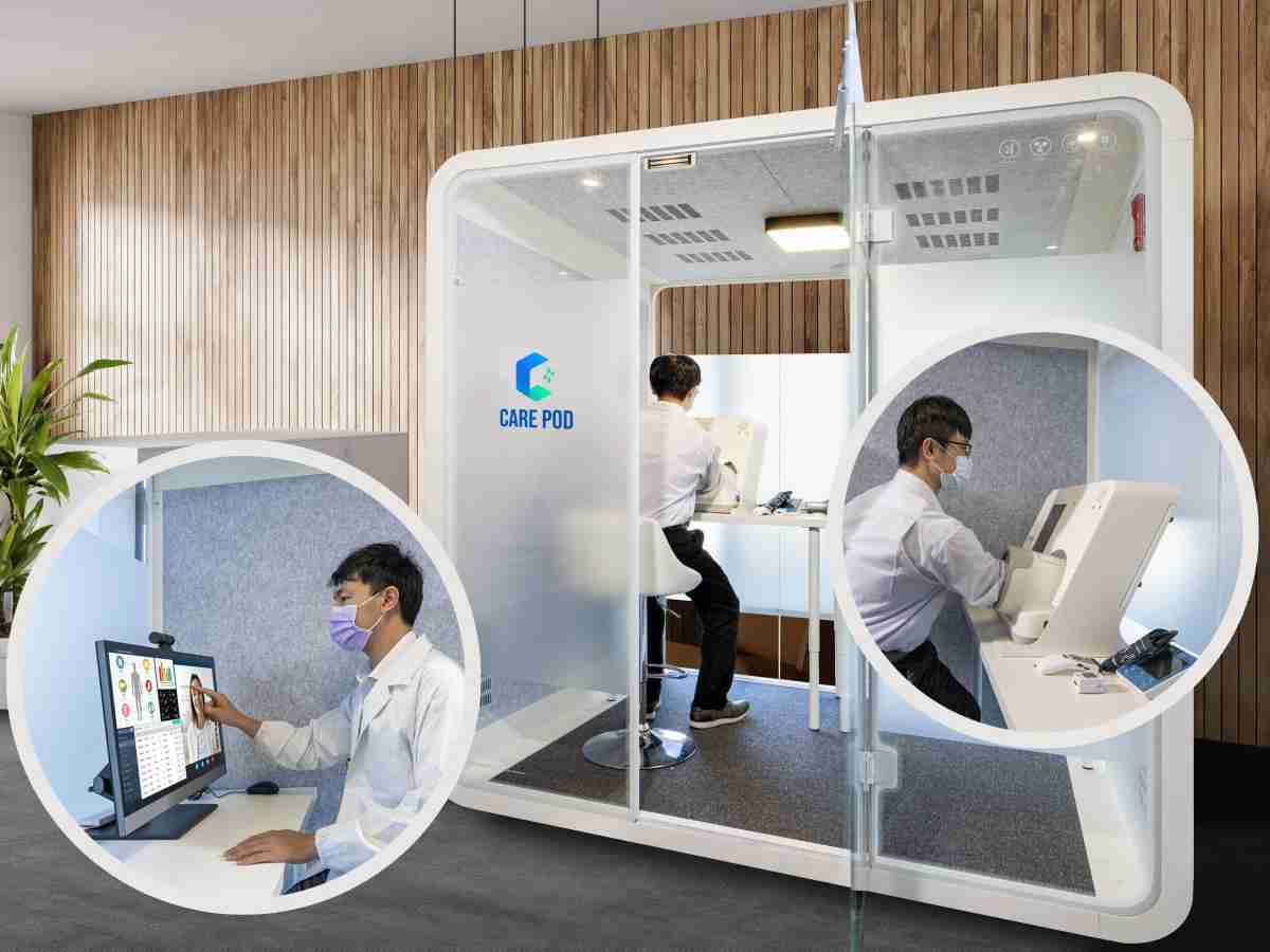 达擎于医疗科技展中展出＂远距诊疗舱＂，，以因应医疗数字化及社会高龄化趋势下、、复诊及慢性病患等族群对于远距看诊需求逐渐升高所推出的创新整合方案。。。多功能合一、、、、高隐私性的远距诊疗舱可根据病患端与医师端的不同需求，，提供弹性化及客制化功能，，，节省医生和病患的精力及时间